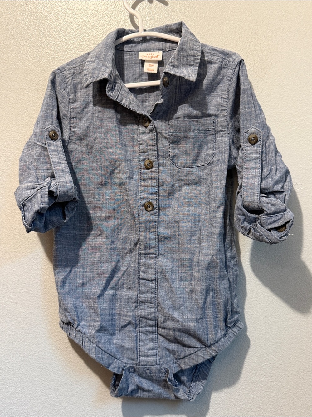 Cat & Jack 24 Months Blue Chambray Button Front Baby Shirt